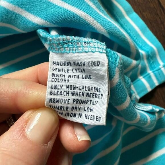 Polo by Ralph Lauren Blue White Stripe Pima Cotton Polo Shirt M - Picture 4 of 5